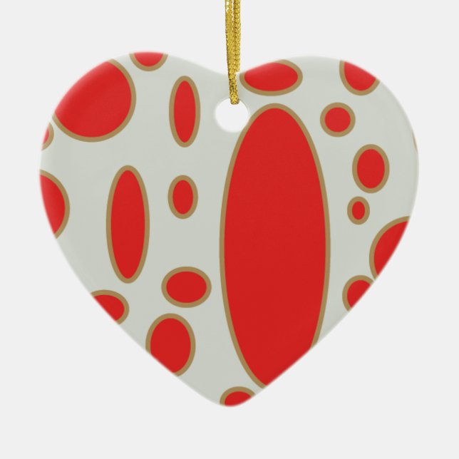 red circle white background ceramic tree decoration (Front)