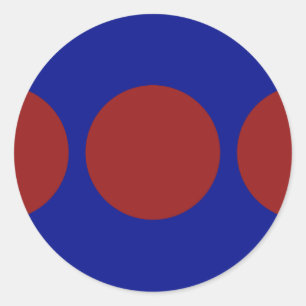 Red Circles on Blue Classic Round Sticker