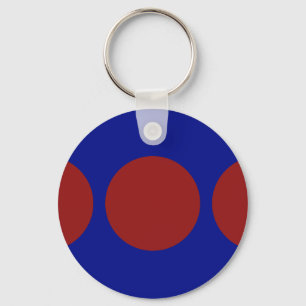 Red Circles on Blue Key Ring
