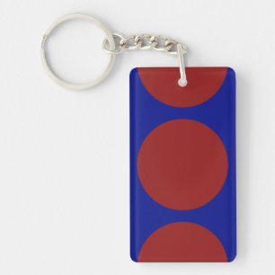 Red Circles on Blue Key Ring