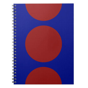 Red Circles on Blue Notebook