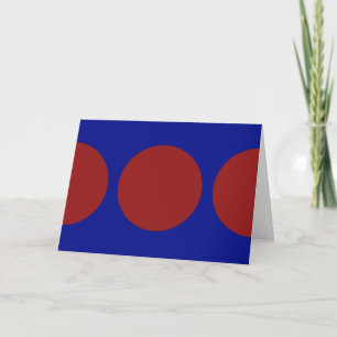 Red Circles on Blue Thank You Card