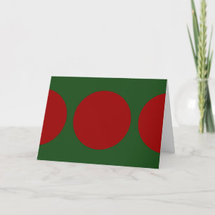 Red Circles on Green Holiday Card