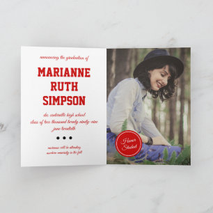 Red Circles Photo Graduation Invitation