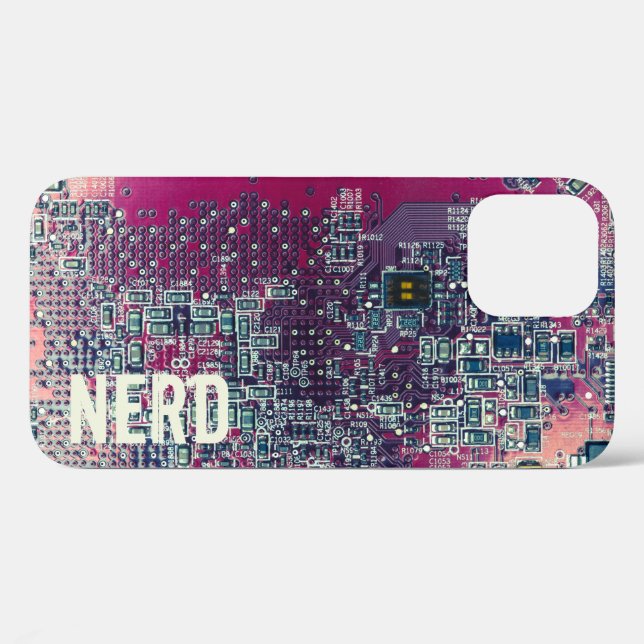 Red circuit board nerd retro design Case-Mate iPhone case (Back (Horizontal))