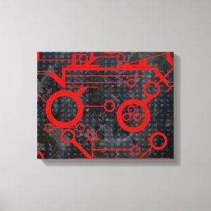 Red Circuit Canvas Print