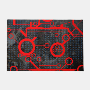 Red Circuit Doormat
