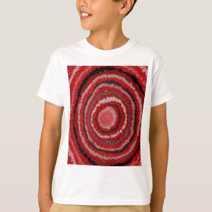 Red Circular Designer Pattern T-Shirt