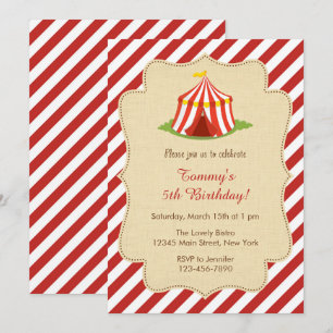Red Circus Birthday Invitation