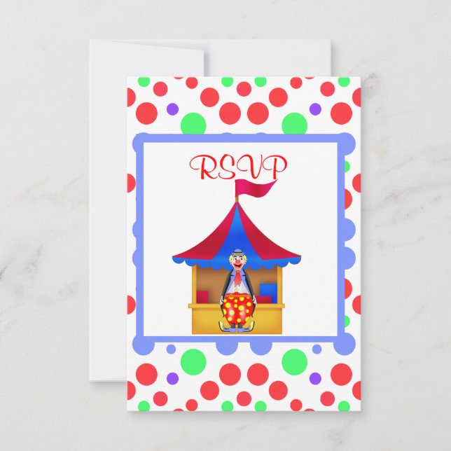 RED CIRCUS BIRTHDAY PARTY RSVP (Front)