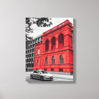 Red City Building Minimalist Photography
