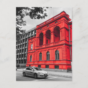Red City Building Minimalist Photography Postcard
