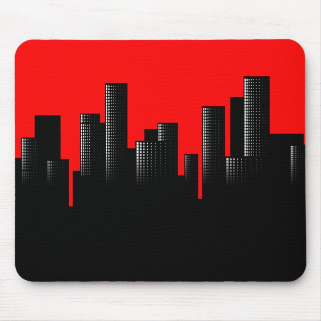 red cityscape mouse mat (Front)