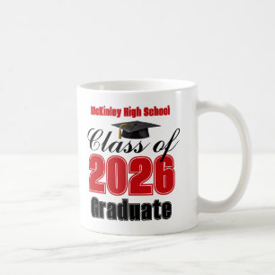 Red Class of 2026 Graduation Keepsake Coffee Mug