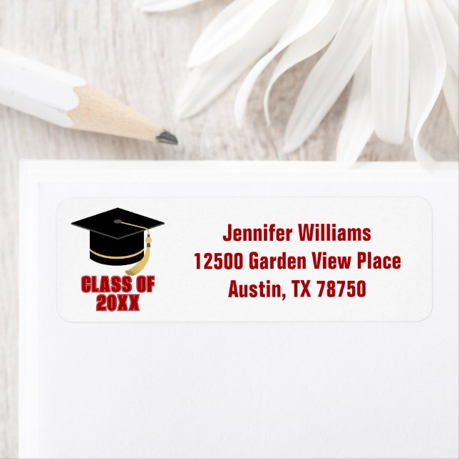 Red Class of 2026 Graduation Party Return Address (Insitu)