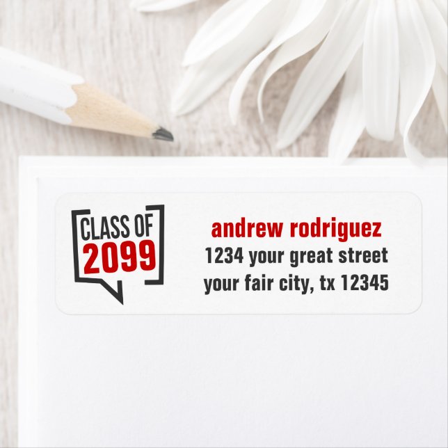 Red Class Year Speech Bubble Label (Insitu)