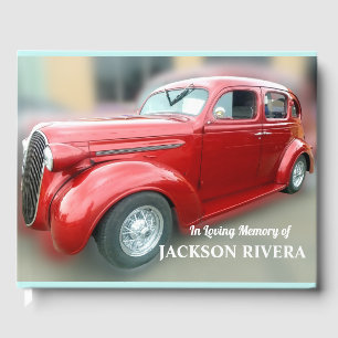 Red Classic Car Memorial Guest Book
