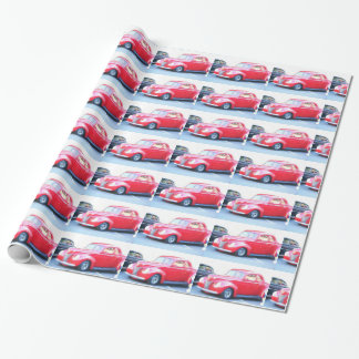 Red classic car wrapping paper
