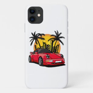 Red Classic Carrera in City Sunset iPhone 11 Case