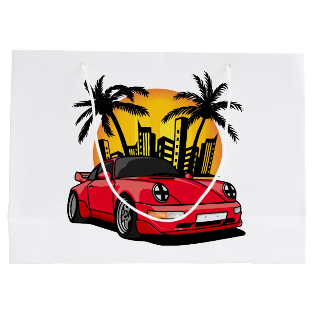 Red Classic Carrera in City Sunset Large Gift Bag (Back)