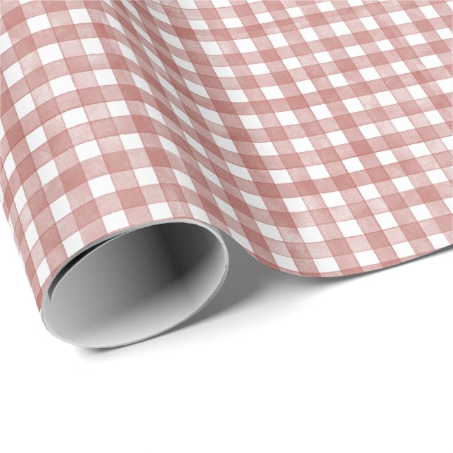 Red Classic Gingham Wrapping Paper (Roll Corner)