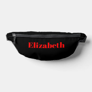 Red Classic Personalised Name   Black Stylish Bum Bags