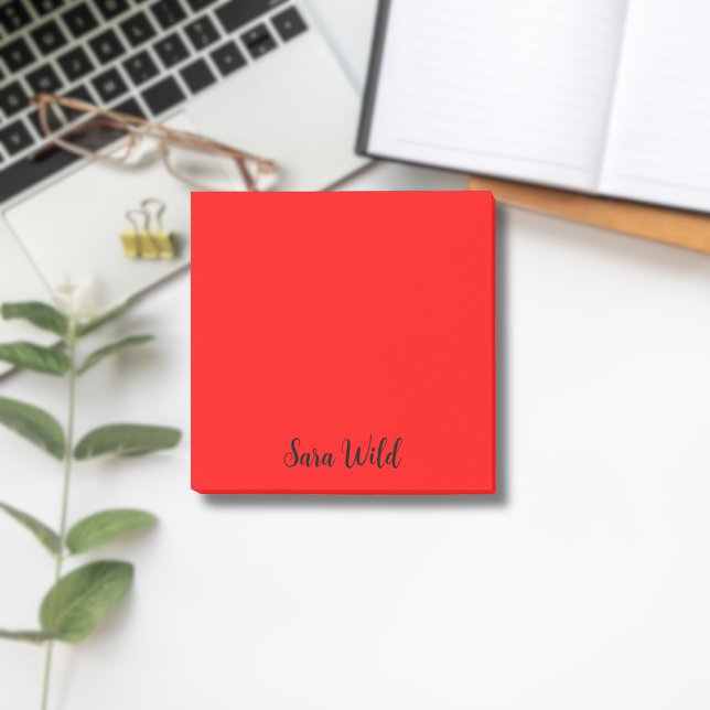 Red Classic Professional Minimalist Script Post-it Notes (Creator Uploaded)