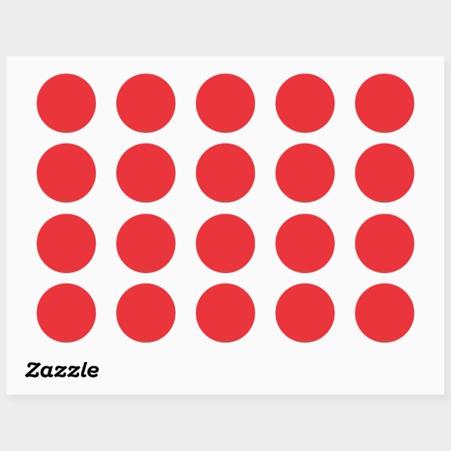 Red   classic round sticker (Sheet)