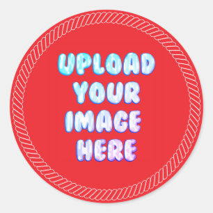 Red Classic Round Sticker with a Business Logo