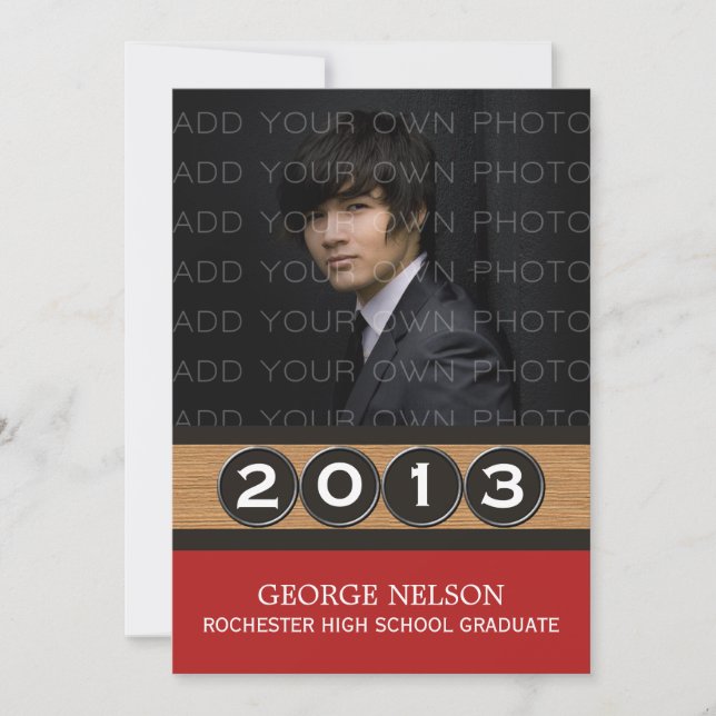 Red Classy Keys Graduation Invitation (Front)