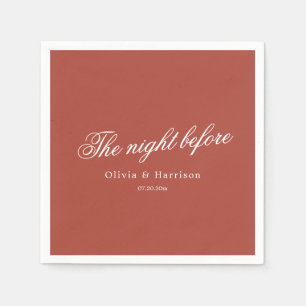 Red Clay Elegant Rehearsal Dinner Napkins
