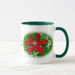 Red Clematis Merry Christmas Mug