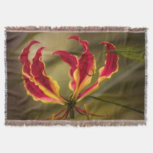 Red climbing Fire lily Throw Blanket