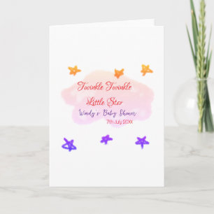 Red clouds twinkle Twinkle Little Star baby shower Card