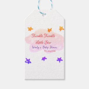 Red clouds twinkle Twinkle Little Star baby shower Gift Tags