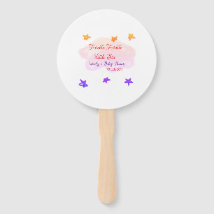 Red clouds twinkle Twinkle Little Star baby shower Hand Fan
