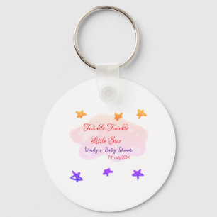 Red clouds twinkle Twinkle Little Star baby shower Key Ring