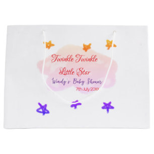 Red clouds twinkle Twinkle Little Star baby shower Large Gift Bag