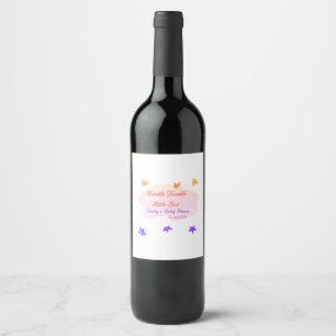 Red clouds twinkle Twinkle Little Star baby shower Wine Label