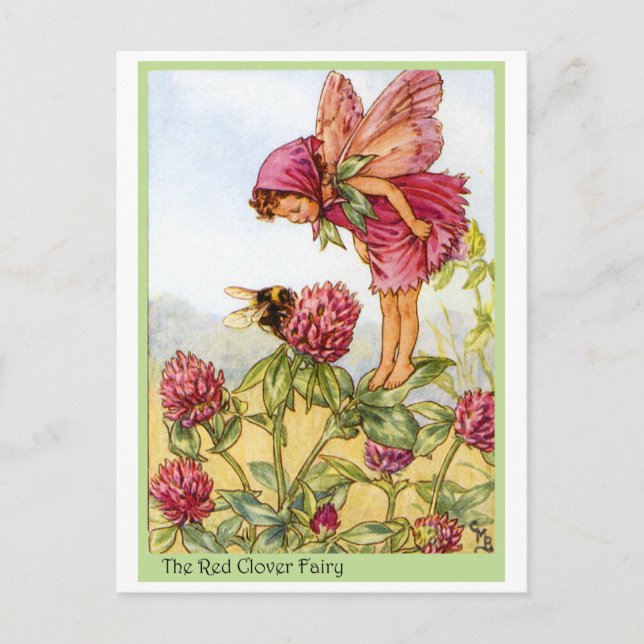Red Clover Fairy Postcard (Front)