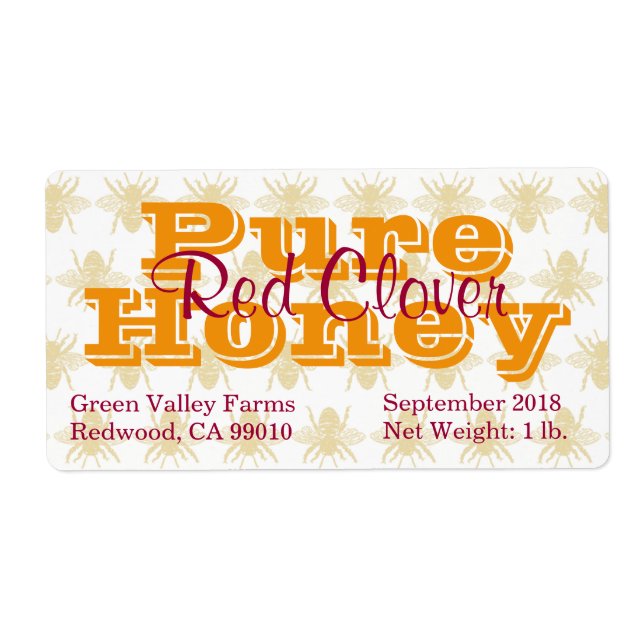 Red Clover Honey Jar (Front)