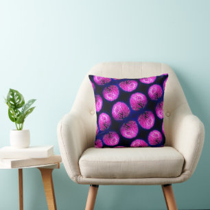 Red Clover Wildflower Abstract Pattern  Cushion