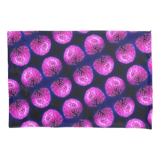 Red Clover Wildflower Abstract Pattern Pillowcase (Front)