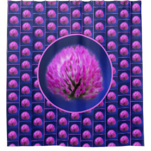Red Clover Wildflower Abstract Pattern  Shower Curtain