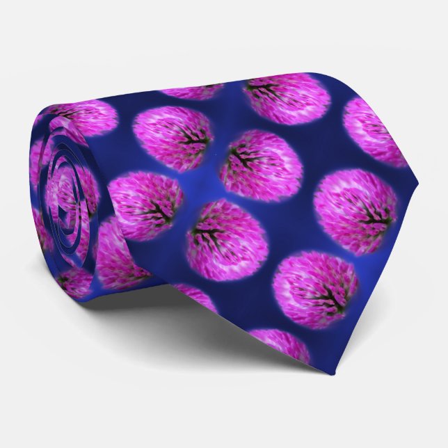 Red Clover Wildflower Abstract Pattern     Tie (Rolled)