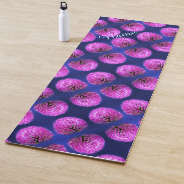 Red Clover Wildflower Abstract Personalised Yoga Mat (In Situ)