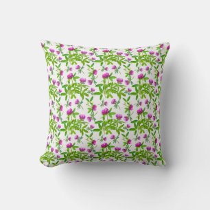 Red Clovers on White Cushion