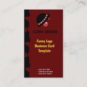 Red Clown Comedy Funny Logos Business Card