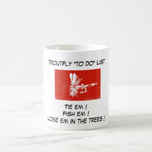 "Red Coachman - Trout Fly "To Do List" Mug (Center)