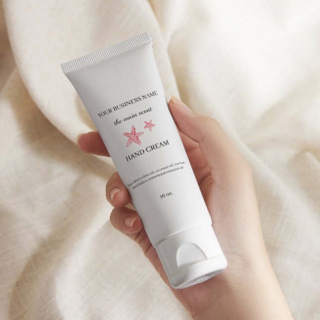 Red coastal hand cream skin care packaging sticker (Red coastal hand cream skin care packaging sticker)